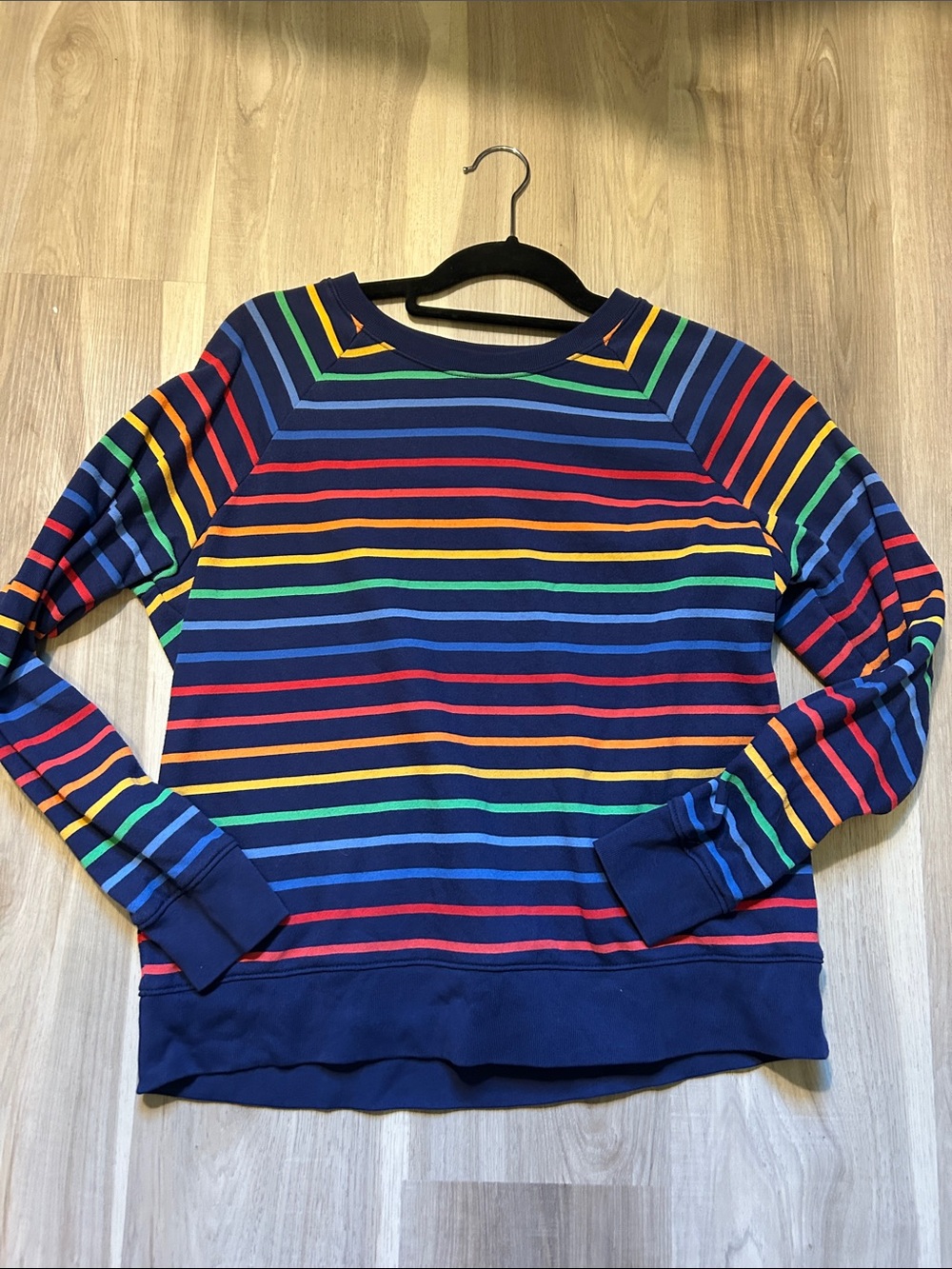 Primary Grown-ups sweatshirt in sunrise rainbow stripe